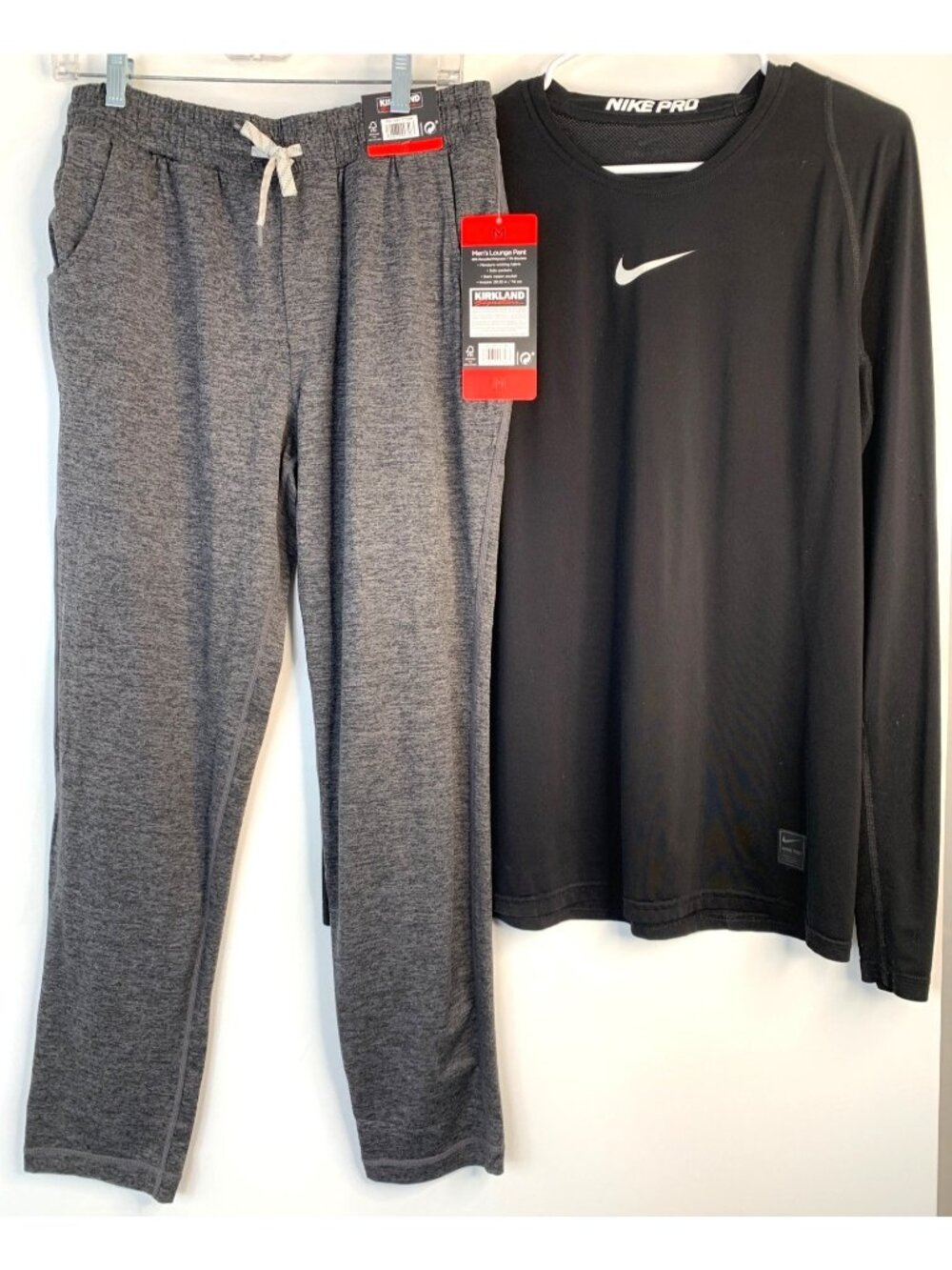 Two piece set Mens Jogger Pants Kirkland and Nike Thermal Top Medium